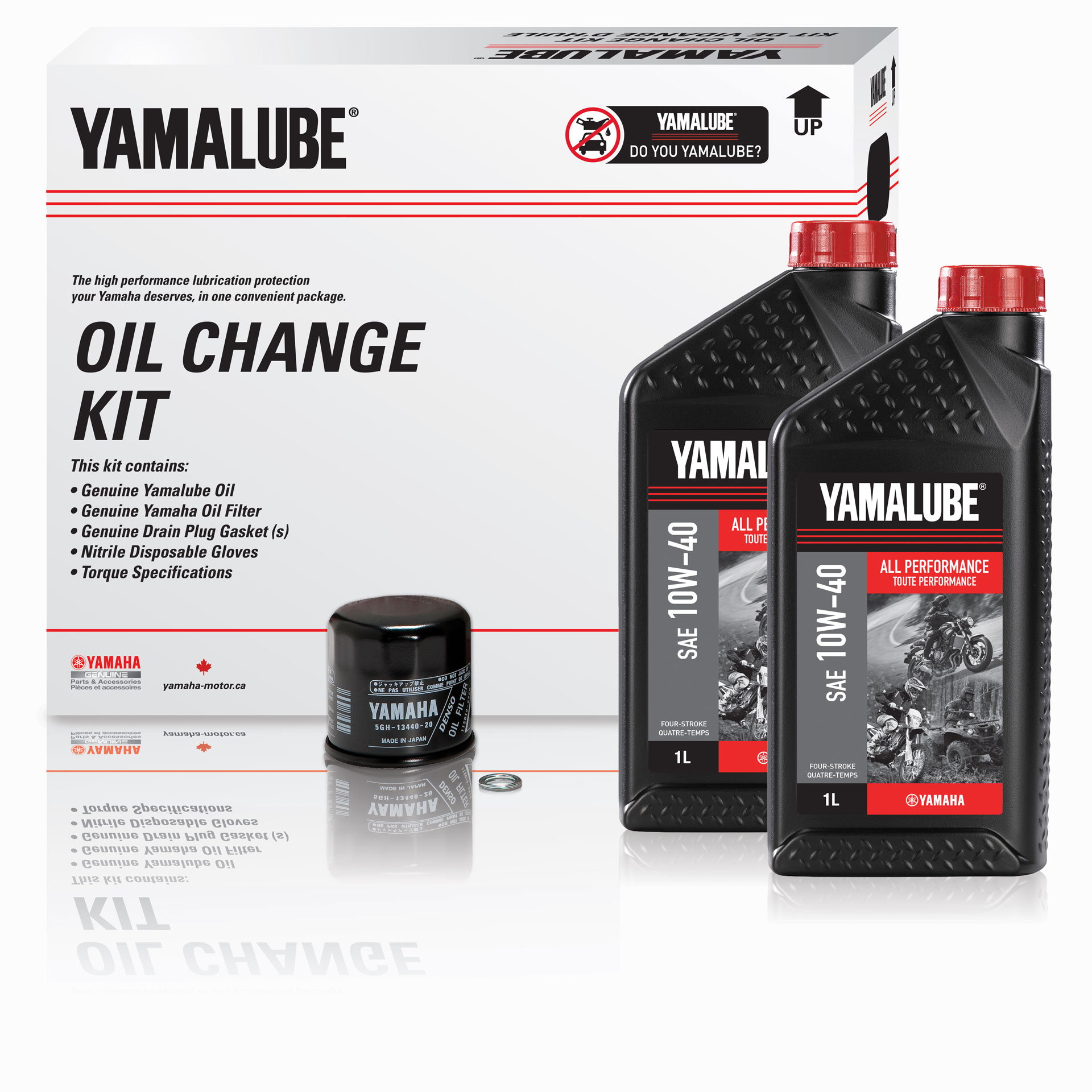 Yamalube® 10W-40 All Performance Oil Change Kit - ATV (2 L)