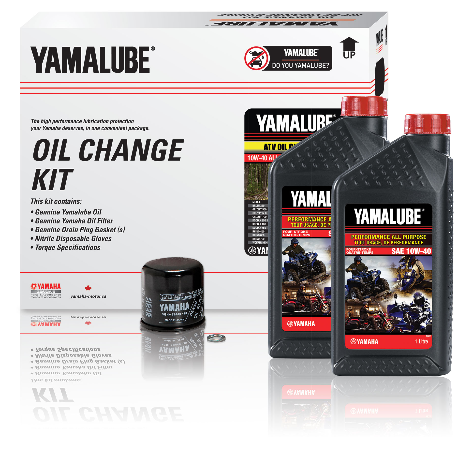 Yamalube® 10W-40 All Performance Oil Change Kit - SSV (5 L)