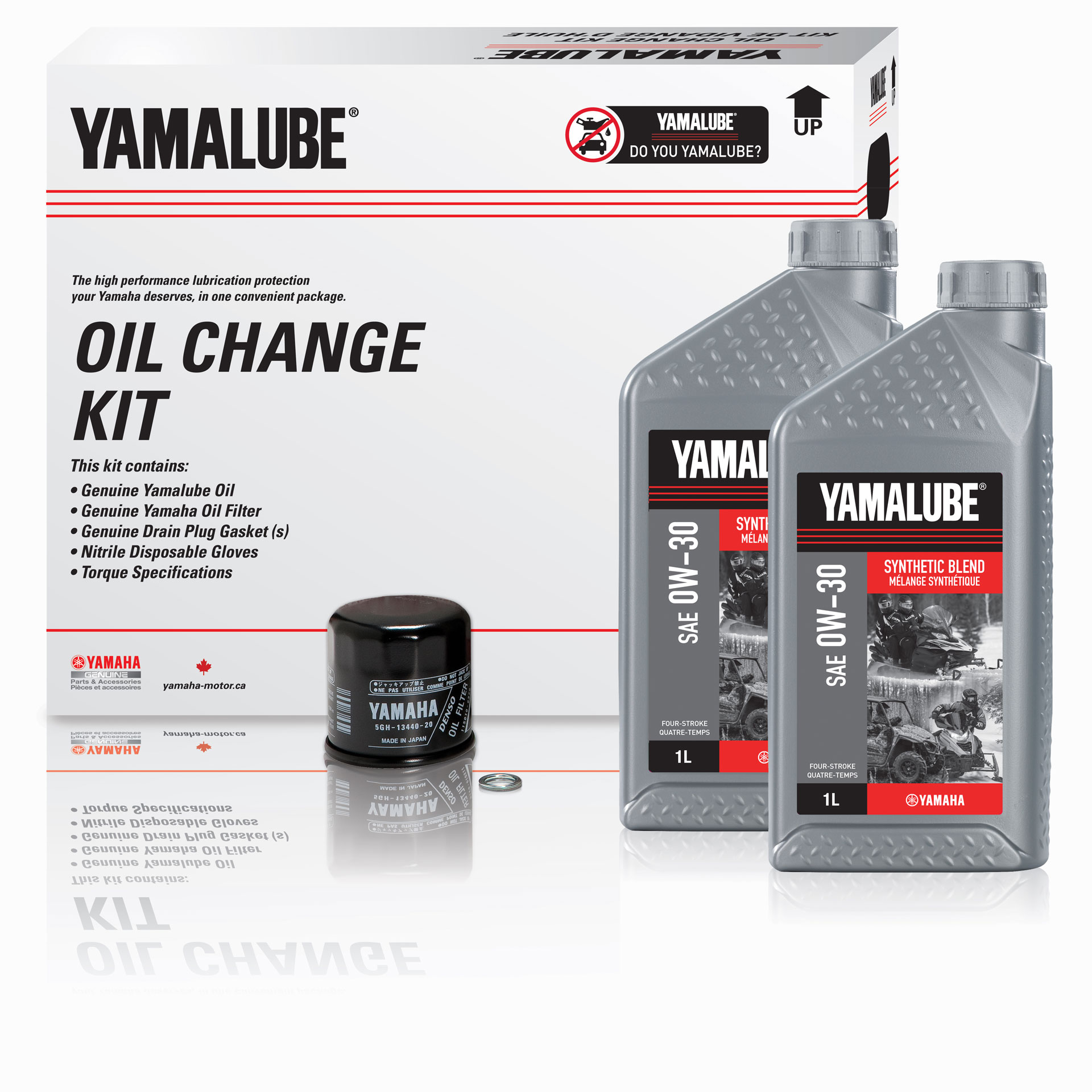 Yamalube® 0W-30 Synthetic Blend Oil Change Kit - ATV (3 L)