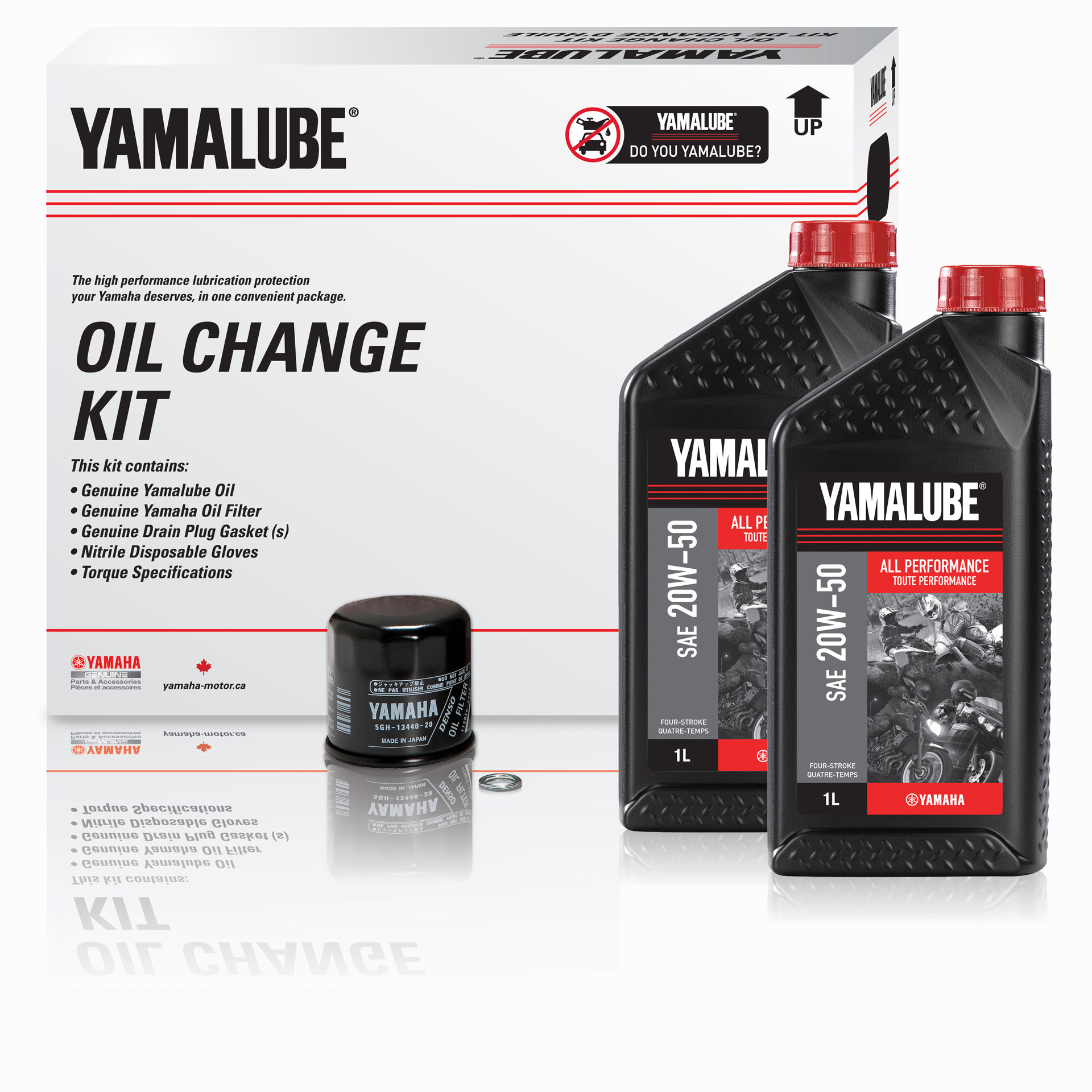 Yamalube® 20W-50 All Performance Oil Change Kit - MC (4 L)