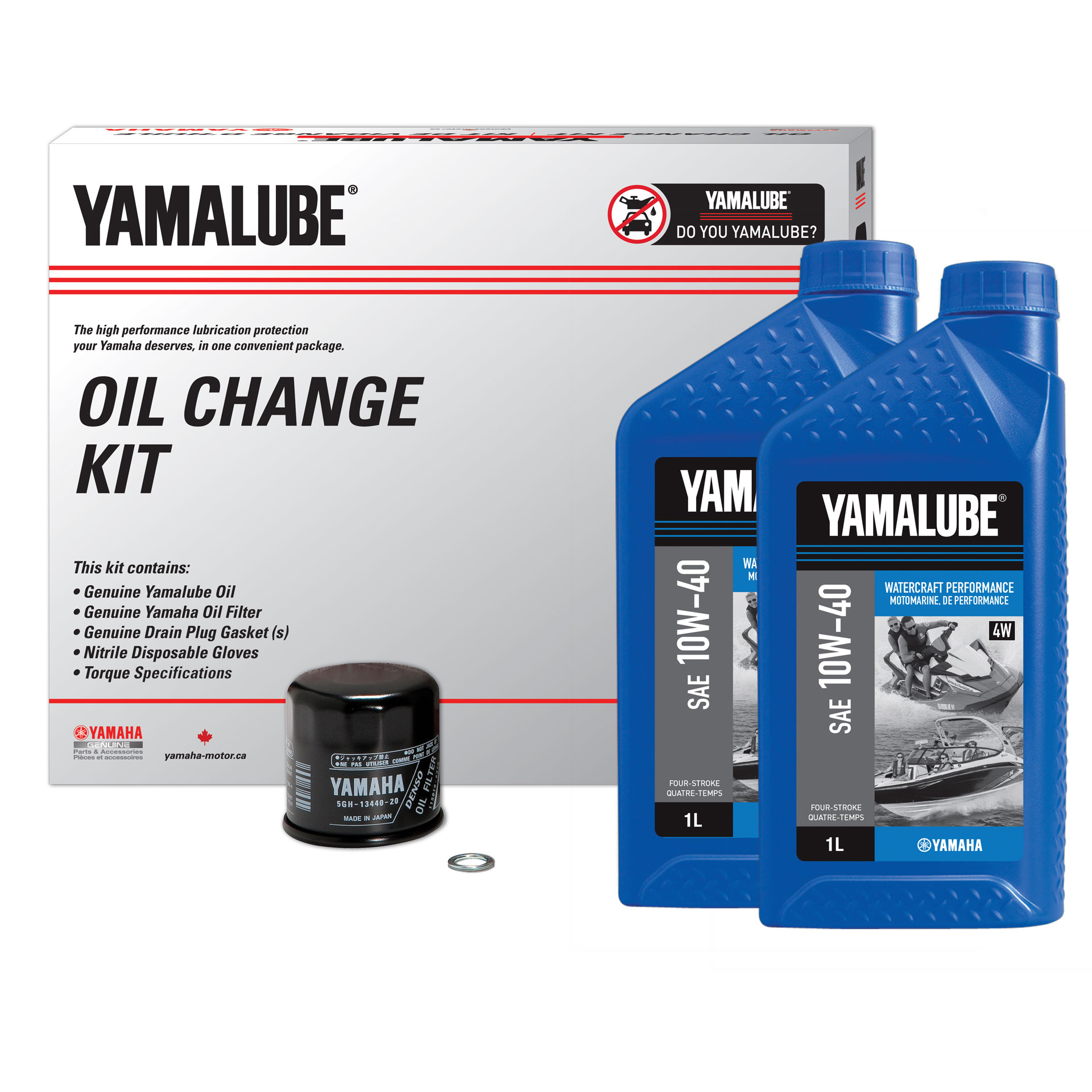 Yamalube® 10W-40 4W Watercraft Performance Oil Change Kit - WV/SP (4 L)