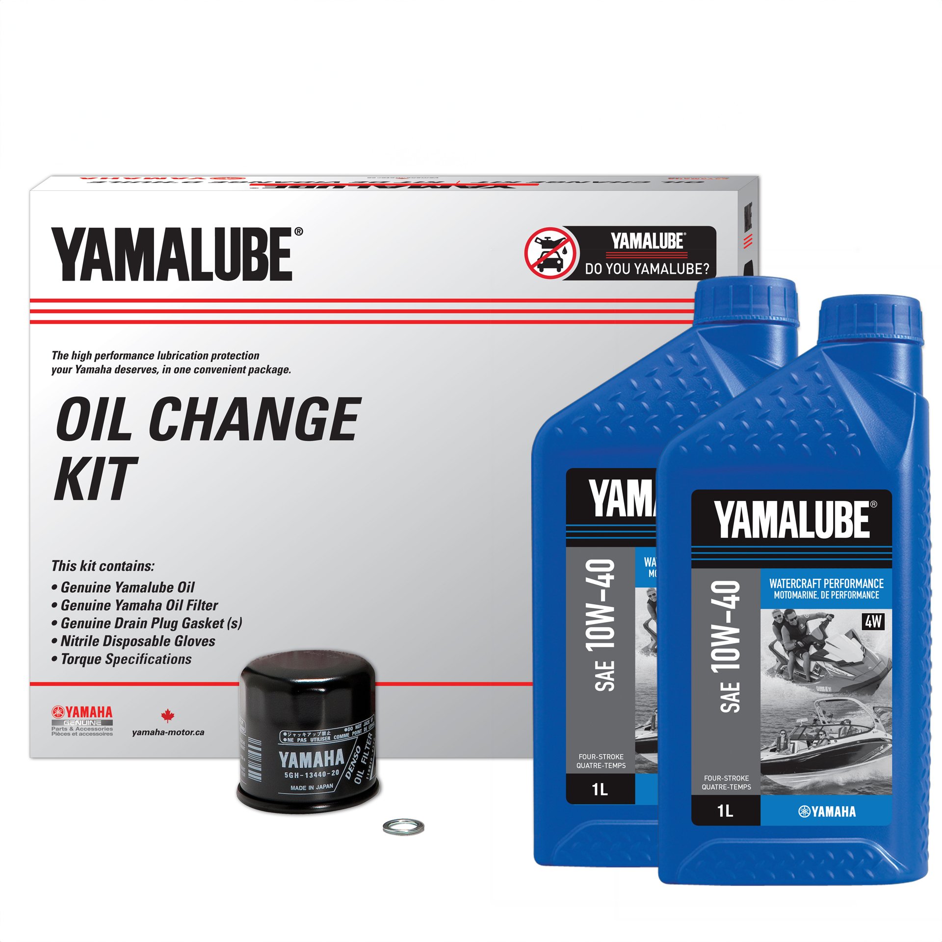 Yamalube® 10W-40 4W Watercraft Performance Oil Change Kit - WV/SP (3 L)