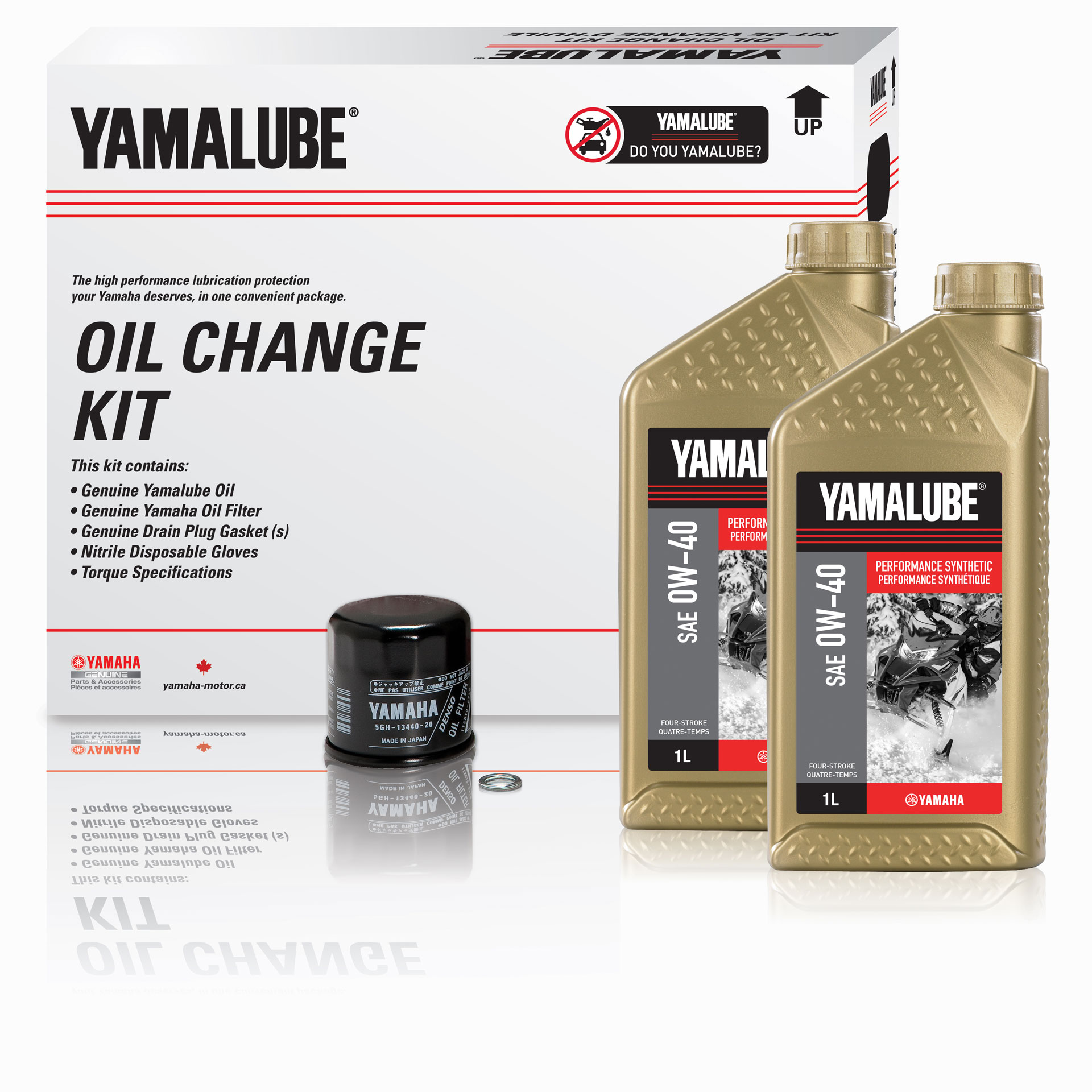Yamalube® 0W-40 Performance Synthetic Oil Change Kit - SM (3 L)